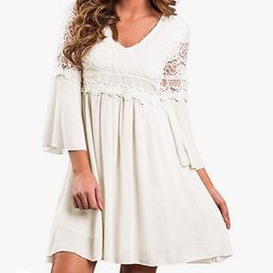 White Bell sleeved dress